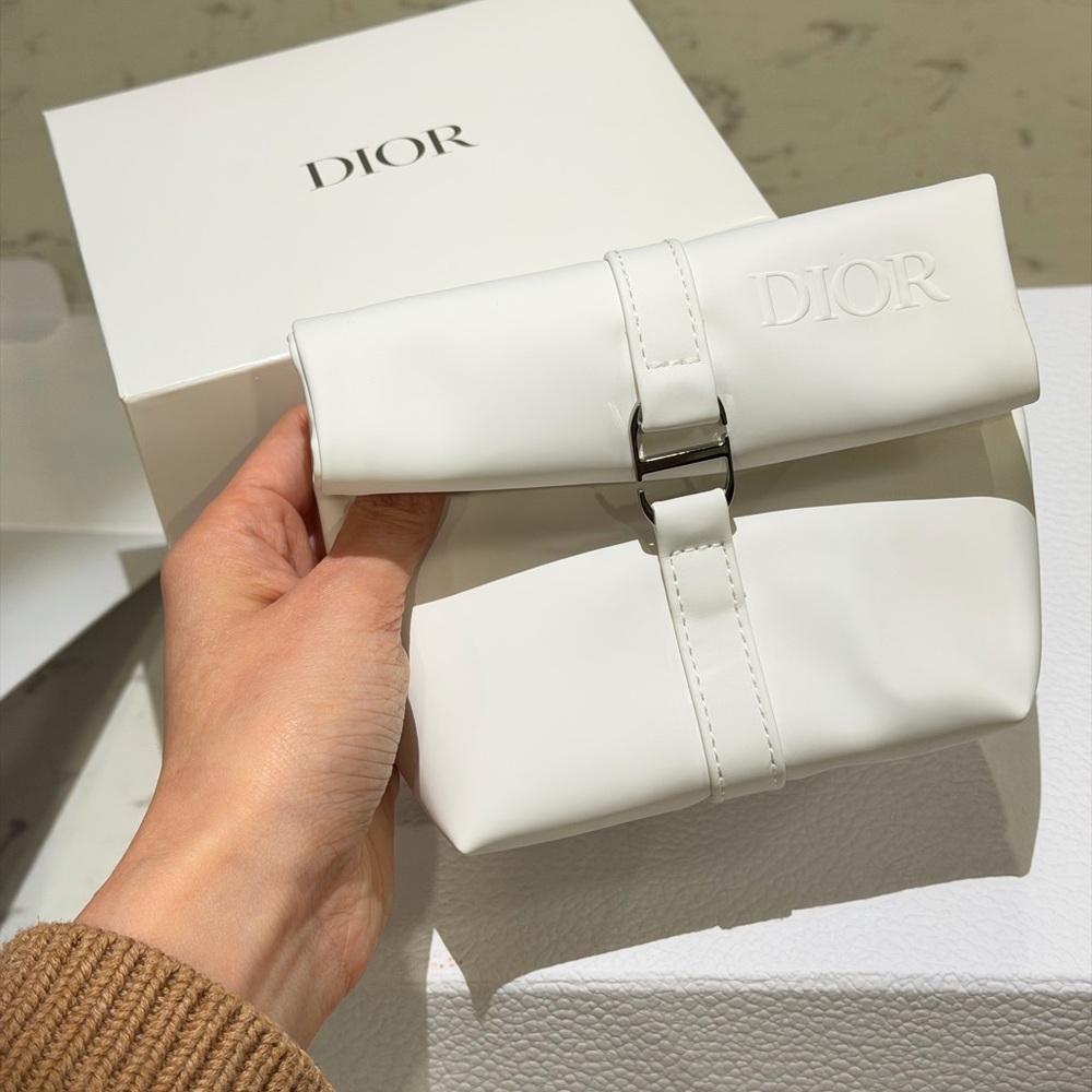 Dior White Leather Pouch with Gold J'Adior Dior ATTACHE TELEPHONE PHONE - Picture 3 of 4